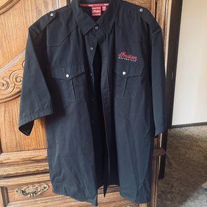 Indian Motorcycle Men's Short-Sleeve Casual Shirt, Black